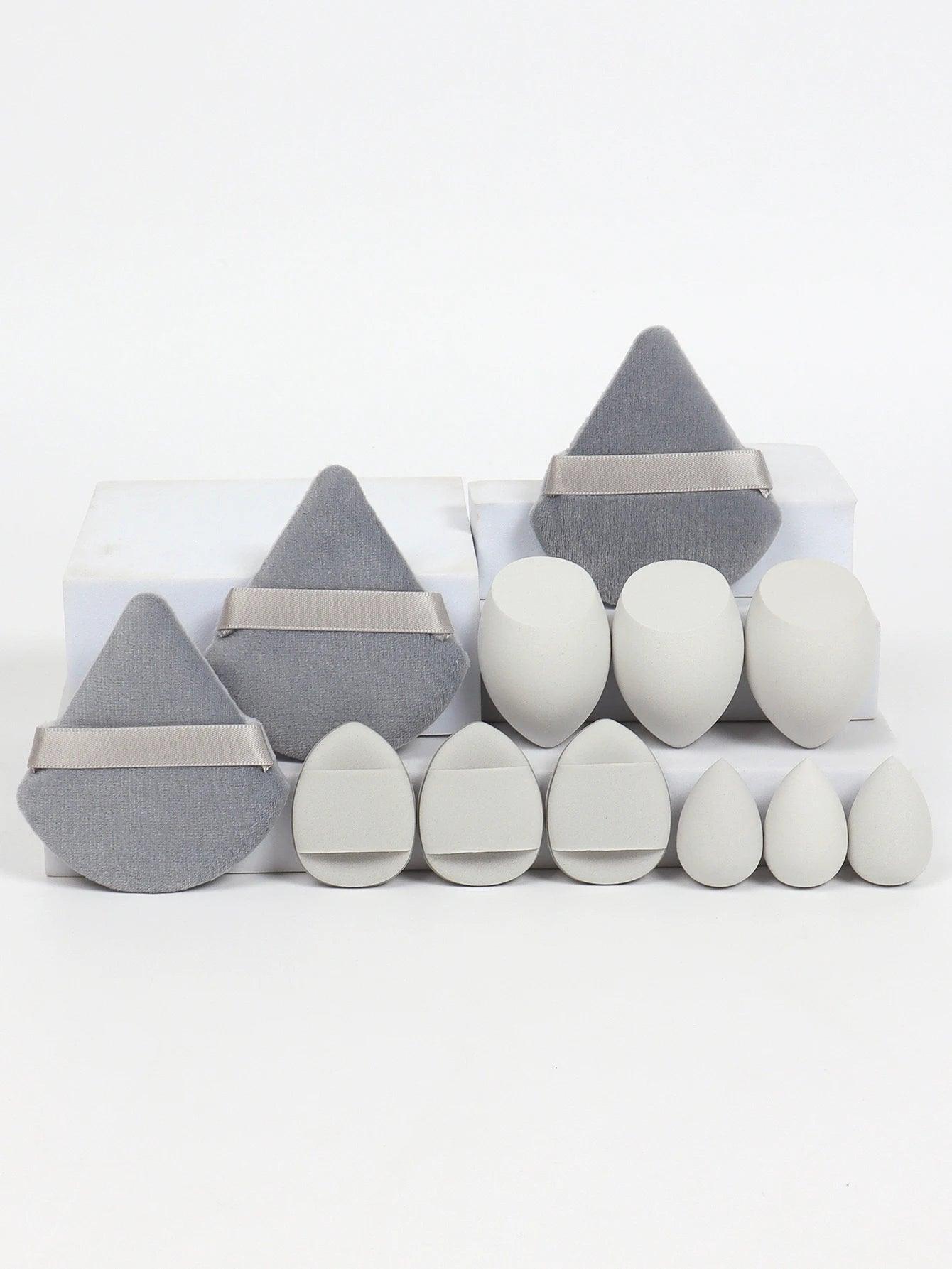 12 Piece All Purpose Makeup Sponge Set with Loose Powder Puffs Mini Air Cushion Puffs Beauty Eggs and Mini Beauty Sponges - MANDOTOS