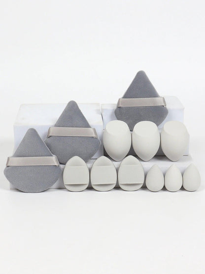 12 Piece All Purpose Makeup Sponge Set with Loose Powder Puffs Mini Air Cushion Puffs Beauty Eggs and Mini Beauty Sponges - MANDOTOS