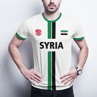 Syrian Flag Map Print Football T-Shirt - Men's & Kid's Summer Tops - MANDOTOS INTERNATIONAL