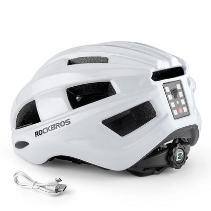 ROCKBROS Bicycle Light Helmet MTB Road USB Warning Rear Light Cycling Helmet EPS PC Intergrally-molded Safety Bike Helmet - MANDOTOS