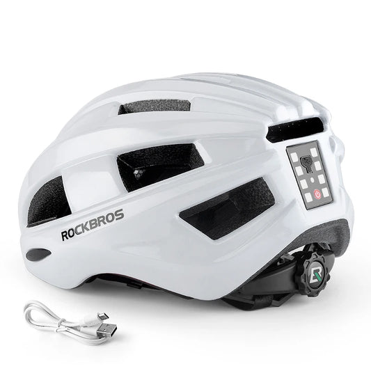 ROCKBROS Bicycle Light Helmet MTB Road USB Warning Rear Light Cycling Helmet EPS PC Intergrally-molded Safety Bike Helmet - MANDOTOS