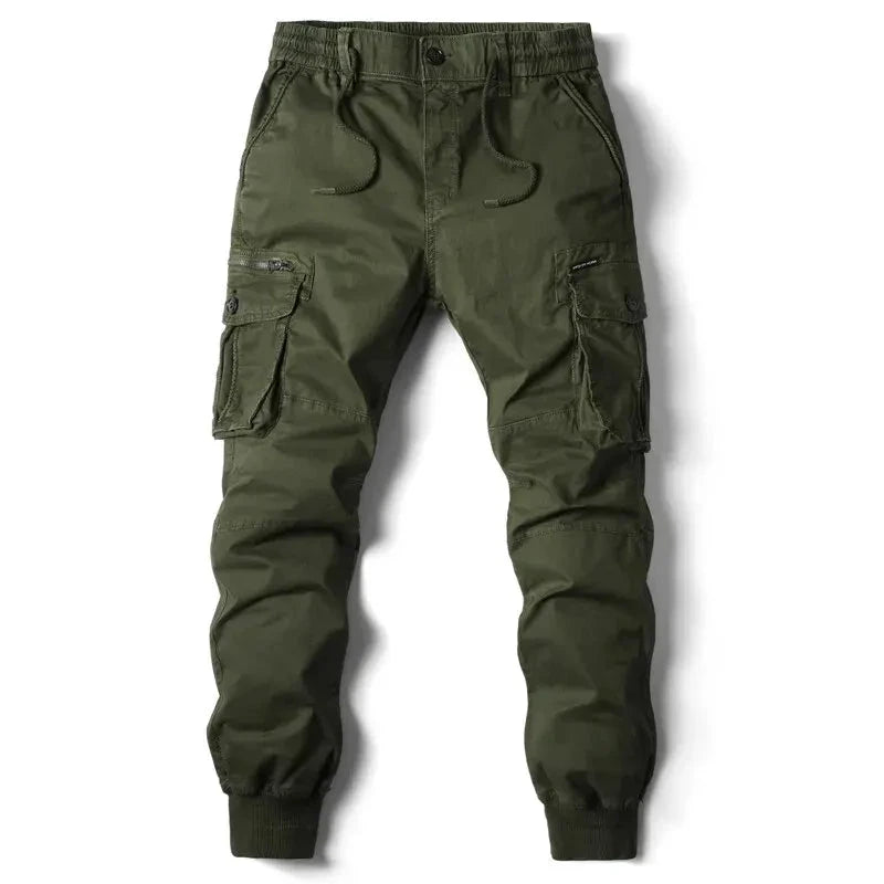 Mandotos Cargo Pants for Men Cotton Full Length Tactical Military Cargo Trousers Gray - MANDOTOS