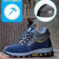High Quality Winter Boots Men Steel Toe Cap Safety Boots Work Shoes Men Puncture-Proof Work Boots Plush Warm Safety Shoes male