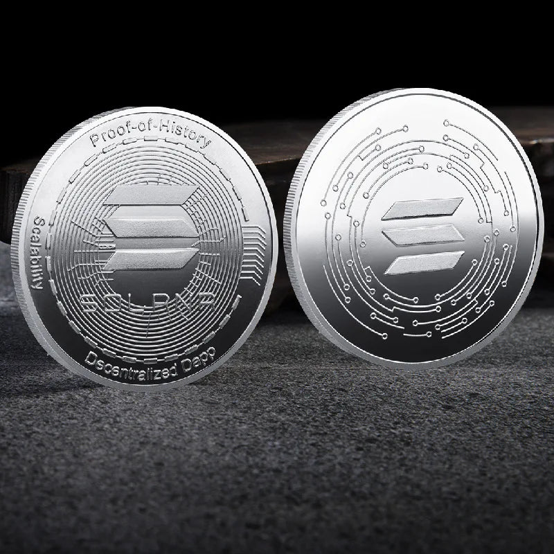 Bitcoin BTC ETH ADA XLM SHIB DOGE XRP SOL DOT LINK LTC UNI Coin Physical Metal Crypto Currency Coin Collection with Plastic Case