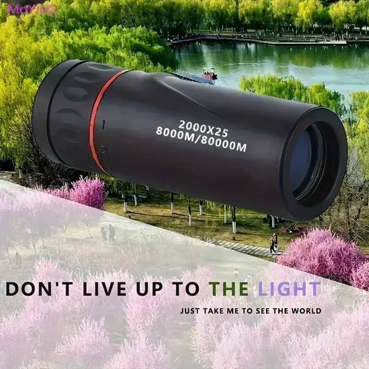 Mini Portable 2000x25 HD Monocular Telescope Mobile Phone Telescope with Holder Camping Hunting Birdwatching Telescope