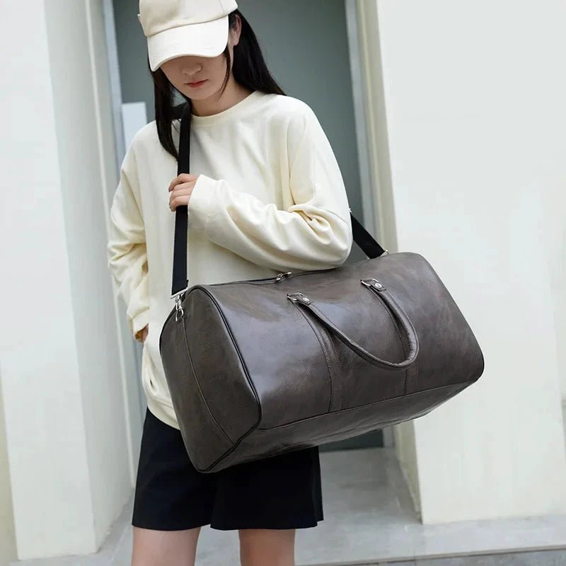 Travel Bag For Men Pu Leather Shoulder Bag Big Capacity Tote Bags For Women Fashion New Duffle Crossbody Bag Sports Pack luggage MANDOTOS