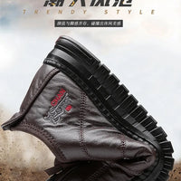 Winter men's boots are warm waterproof non slip thick walking boots, and oversized work shoes for men aged 38-48 platform boots