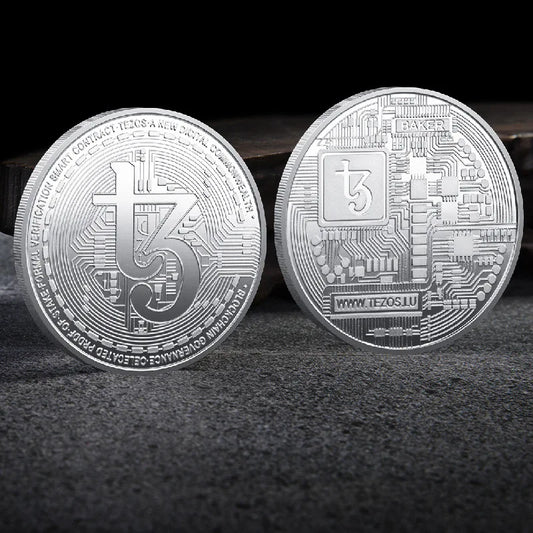 Bitcoin BTC ETH ADA XLM SHIB DOGE XRP SOL DOT LINK LTC UNI Coin Physical Metal Crypto Currency Coin Collection with Plastic Case