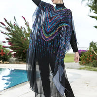 Floral Burkini Woman Femmes Swimsuit - Modest Swimwear for Middle-Aged Women - MANDOTOS INTERNATIONAL