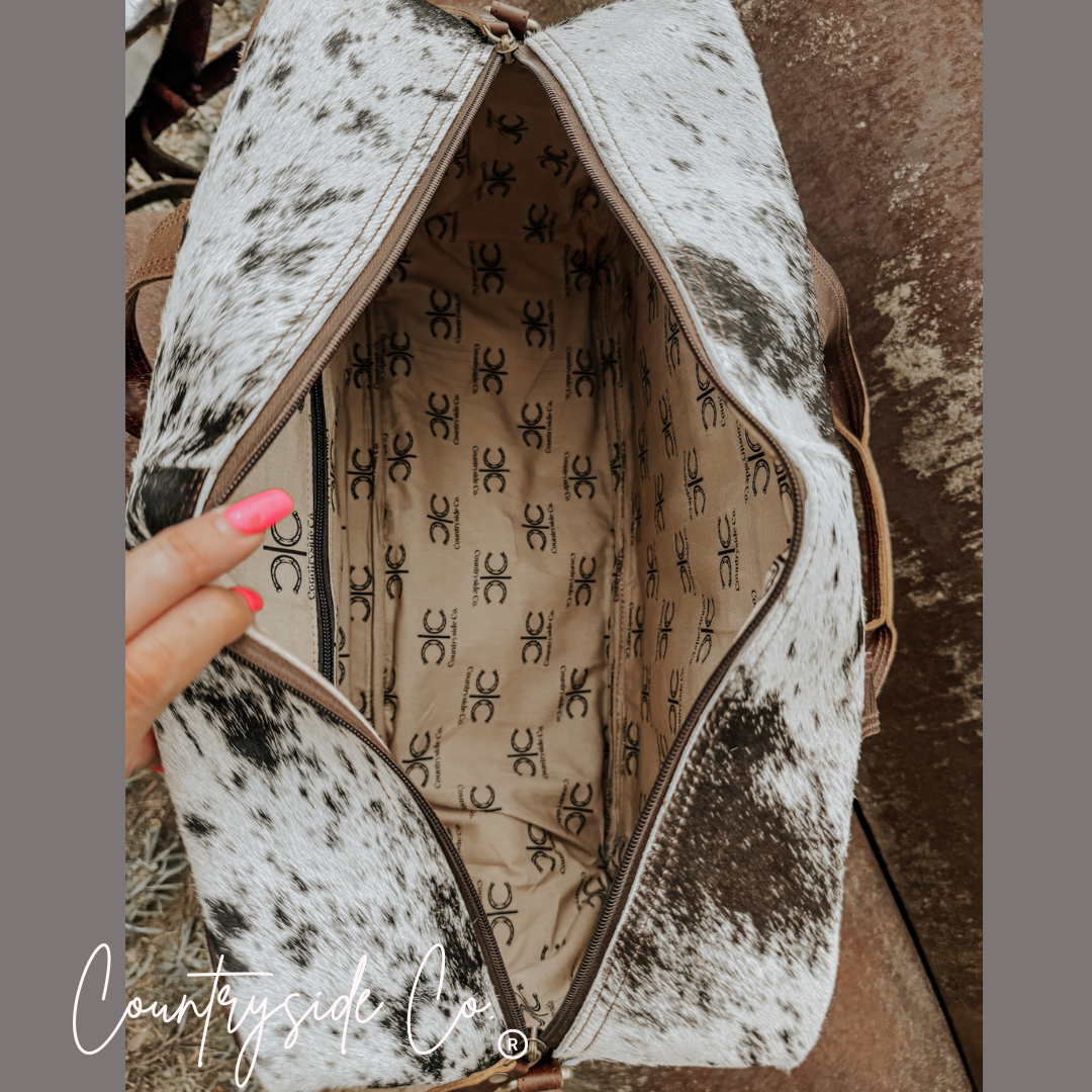 Saddlemen Carry All Cowhide Duffle Travel Bag
