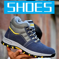 High Quality Winter Boots Men Steel Toe Cap Safety Boots Work Shoes Men Puncture-Proof Work Boots Plush Warm Safety Shoes male