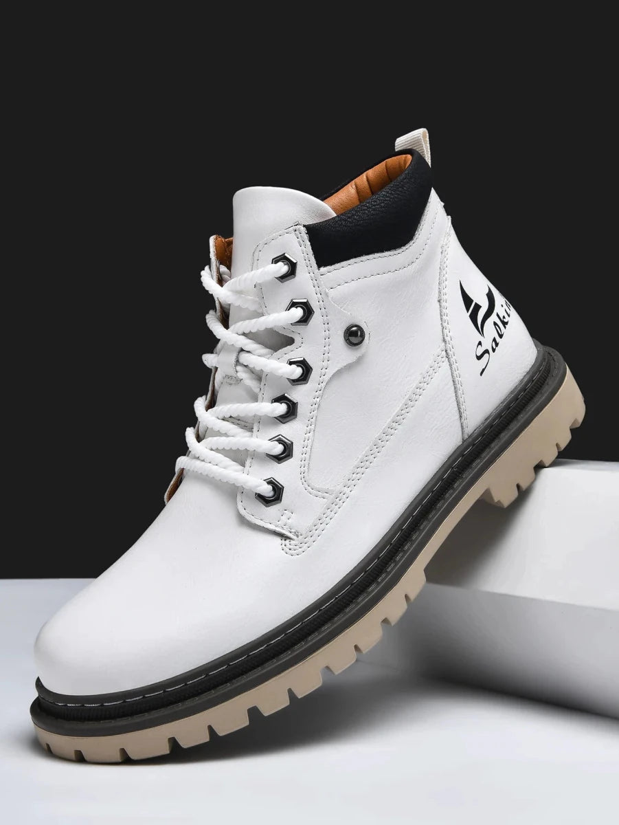 Handmade Men Boots Ankle Winter Leather Shoes Autumn Outdoor Hiking Boots Sneakers Hombres Botas High Top Footwear Anti Slip MANDOTOS