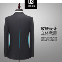 8XL Suit (Blazer+pants) Fashion Business Gentleman Italian Style Slim Solid Color Professional Suit Wedding Groom Best Man Suit