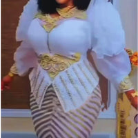 African Dresses for Women 2025 New Fashion Plus Size Sequin Evening Party Long Dress Dashiki Ankara Outfits Robe African Clothes