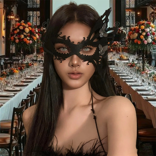 Elegant Enigma Mask Intriguing Velvet Costume Headpiece for Halloween Masquerade Ball