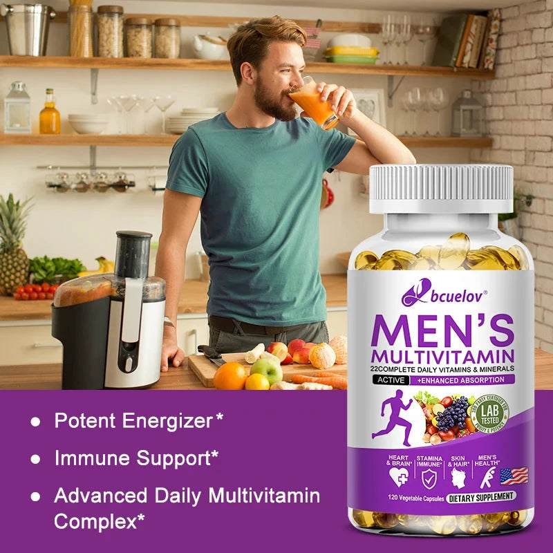 Men's Daily Multivitamin - 22 Vitamins & Minerals, Dietary Supplement for Immunity, Energy, Digestion, Skin, and Overall Health MANDOTOS