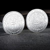 Bitcoin BTC ETH ADA XLM SHIB DOGE XRP SOL DOT LINK LTC UNI Coin Physical Metal Crypto Currency Coin Collection with Plastic Case