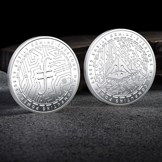 Bitcoin BTC ETH ADA XLM SHIB DOGE XRP SOL DOT LINK LTC UNI Coin Physical Metal Crypto Currency Coin Collection with Plastic Case