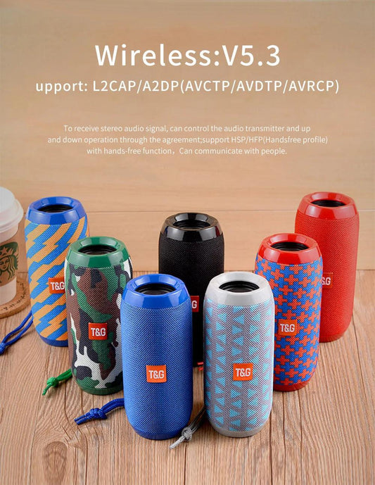 Bluetooth Speaker T&G TG117 Portable TWS Sound Box Waterproof Loudspeaker Outdoor Stereo Surround Speakers Support TF FM Radio - MANDOTOS