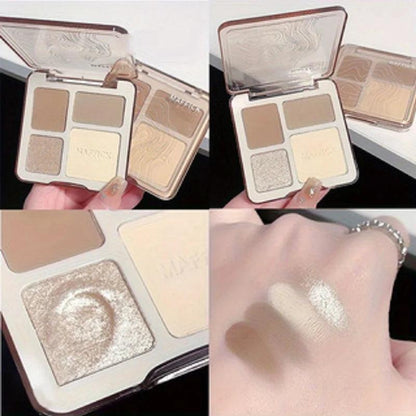 Natural Stereoscopic Face Powder Palette Matte Bronzer Contour Shading Multifunctional Highlighter Cosmetic Blush Gift - MANDOTOS