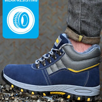 High Quality Winter Boots Men Steel Toe Cap Safety Boots Work Shoes Men Puncture-Proof Work Boots Plush Warm Safety Shoes male