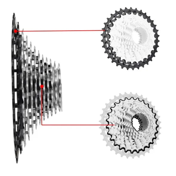 RIRO Road Bike Ultra-light Freewheel 11/12S-28-34T Bicycle CNC Vacuum Plating HG Cassette Hollow Flywheel 11/12V Speed  Sprocket