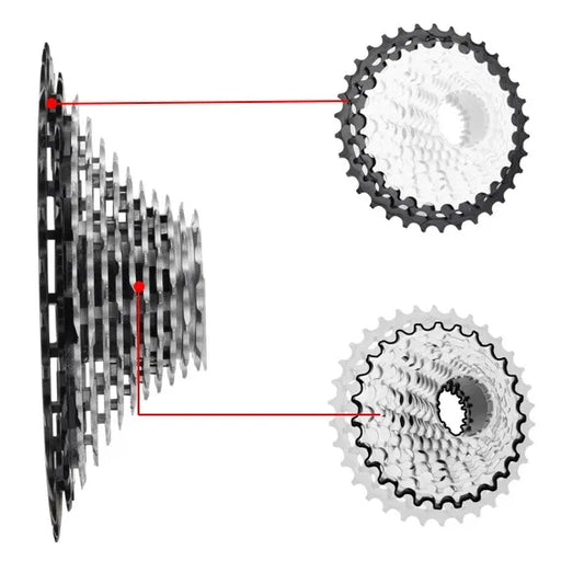 RIRO Road Bike Ultra-light Freewheel 11/12S-28-34T Bicycle CNC Vacuum Plating HG Cassette Hollow Flywheel 11/12V Speed  Sprocket