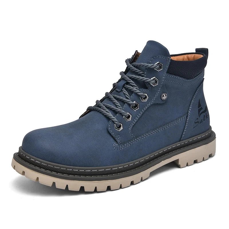 Handmade Men Boots Ankle Winter Leather Shoes Autumn Outdoor Hiking Boots Sneakers Hombres Botas High Top Footwear Anti Slip MANDOTOS