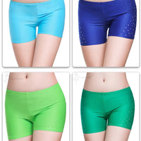 Belly Dance Safety Shorts Women's Belly Dance Clothes Leggings Tight-fitting Stretch Safety Pants with Diamonds Short Pants