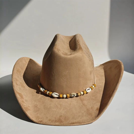 New Big Brim Cowgirl Cowboy Vegan Suede Hat Felt Fedora Hat for Women Men Classic and Fashionable All-match Hat sombrero vaquero