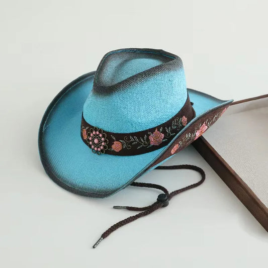 2026 Embroidery Horse Accessories Straw Cowboy Hat for Women Men – Western Sun Hat for Country Concert Rodeo and Cowgirl Hat