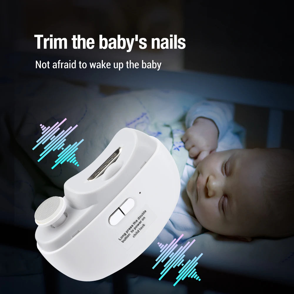 Electric Nail Clipper Grinding and Polishing with Light Automatic Nail Trimmer Rechargeable Nail Cutter Manicure for Baby Adult - MANDOTOS