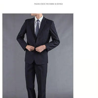 Casual Two-Piece Suit for Men Business Professional Youthful Style Cotton Spring Summer Autumn Wear Double-Cuffed Office Appr...