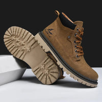 Handmade Men Boots Ankle Winter Leather Shoes Autumn Outdoor Hiking Boots Sneakers Hombres Botas High Top Footwear Anti Slip MANDOTOS
