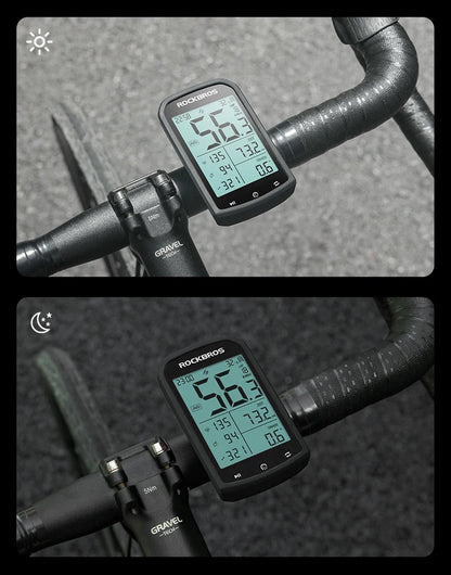 ROCKBROS Bicycle Computer GPS 5.0 ANT Bluetooth Waterproof Wireless Cyclocomputer Speedometer Bike Stopwatch Bike Accessories - MANDOTOS