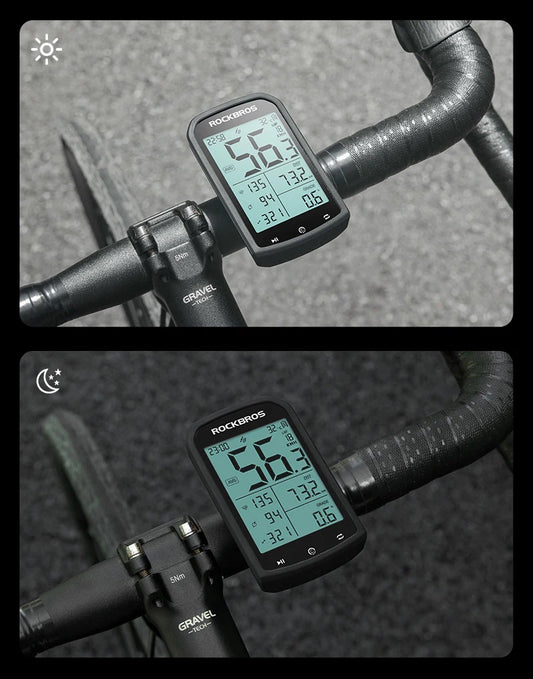 ROCKBROS Bicycle Computer GPS 5.0 ANT Bluetooth Waterproof Wireless Cyclocomputer Speedometer Bike Stopwatch Bike Accessories - MANDOTOS
