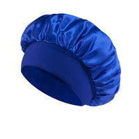 Women Satin Bonnet Hair Bonnet for Sleeping Hair Care Silk Bonnets Solid Wide-brimmed Sleeping Hat with Elastic Soft Band
