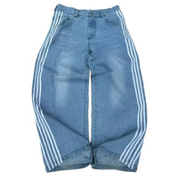 Y2K Baggy Jeans High Quality Embroidered Striped Harajuku Sweatpants Men Women Hip Hop Streetwear Casual Mopping Wide Leg Denim MANDOTOS