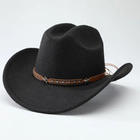 New denim hats for men and women, Western cowboy hats, five pointed star belt hats, soft woolen hats