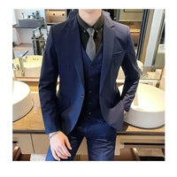 S-9XL New (Blazer+Vest+Pants) Men's Fashion Business Gentleman Professional Formal Dress Korean Version Banquet Dress Suit 6XL