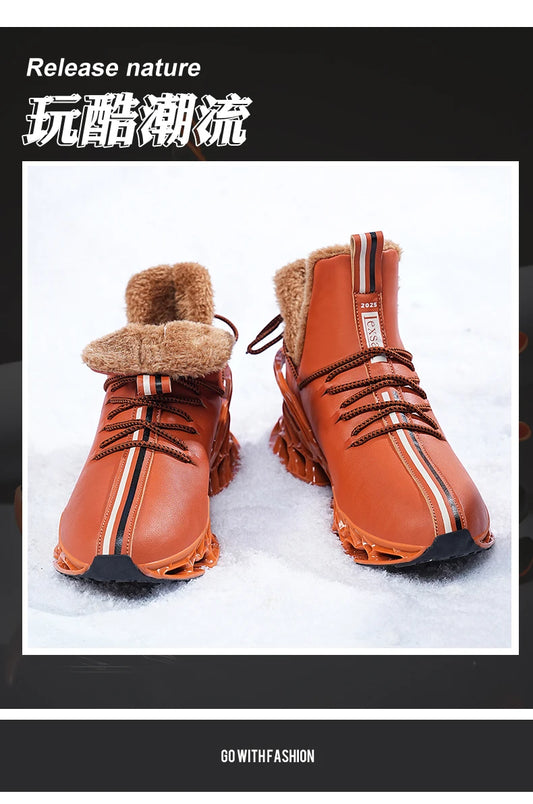 men boots 2024 New Winter Slippers Warm Men Shoes Waterproof Non-Slip Plush Sneakers Male tenis shoes Boots Men Sneakers Winter