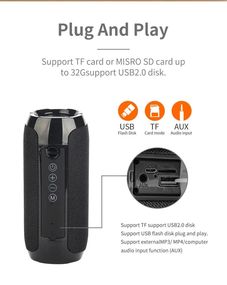 TG117 Bluetooth Speaker - Portable Waterproof TWS Outdoor Speaker - MANDOTOS