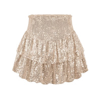 2024 African Party Evening Clothes for Women Spring Summer Sexy High Waist Sequin Mini Pleated Skirts Dashiki Africa Clothing