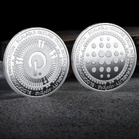 Bitcoin BTC ETH ADA XLM SHIB DOGE XRP SOL DOT LINK LTC UNI Coin Physical Metal Crypto Currency Coin Collection with Plastic Case