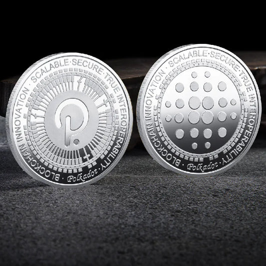 Bitcoin BTC ETH ADA XLM SHIB DOGE XRP SOL DOT LINK LTC UNI Coin Physical Metal Crypto Currency Coin Collection with Plastic Case