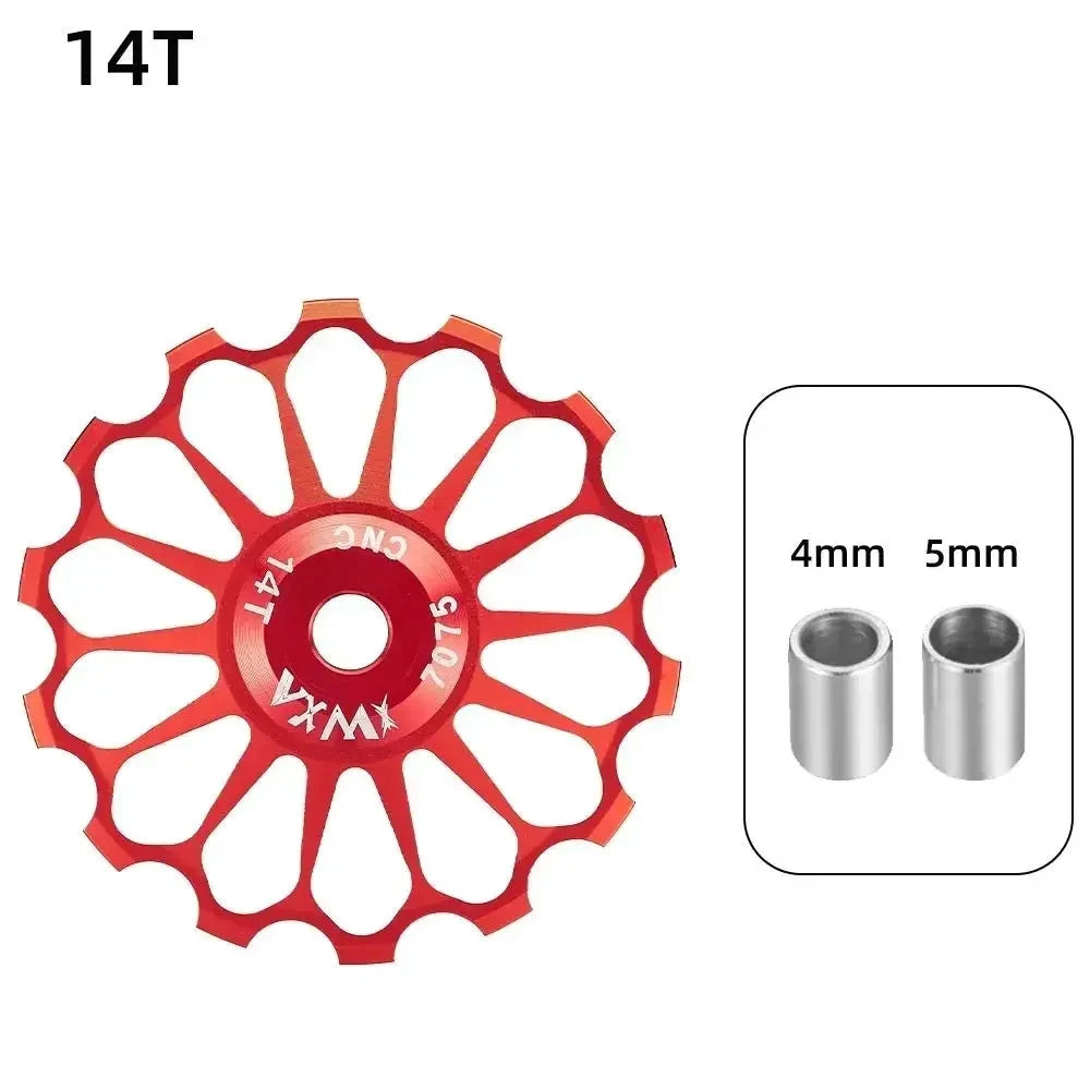 Ceramic Bicycle Guide Wheel, Rear Derailleur, Bearing Axis Adapter, Bike Guide Roller, Jockey Wheel, 10T-17T MANDOTOS