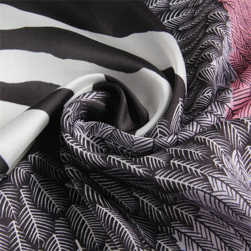 90x90cm New Design Horse Universe Printed Twill Silk Scarf Square Scarves Lady Wraps Kerchief Woman Neck Shawl Wraps