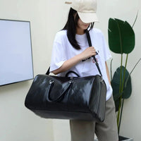 Travel Bag For Men Pu Leather Shoulder Bag Big Capacity Tote Bags For Women Fashion New Duffle Crossbody Bag Sports Pack luggage MANDOTOS