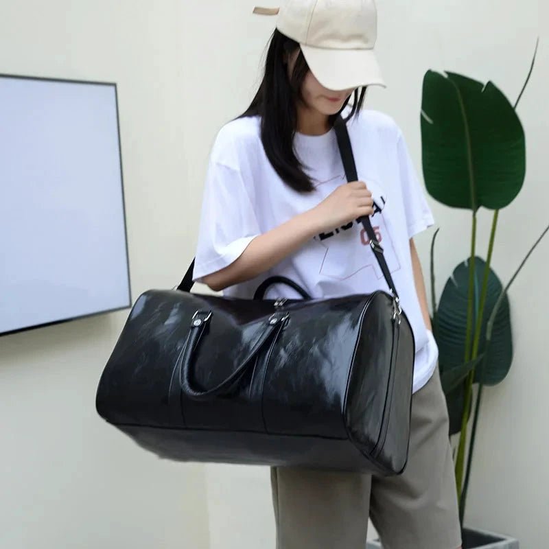 Travel Bag For Men Pu Leather Shoulder Bag Big Capacity Tote Bags For Women Fashion New Duffle Crossbody Bag Sports Pack luggage MANDOTOS
