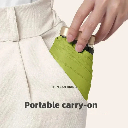 1Pc 55% Off Mini Sun Umbrella Pocket Rain Umbrella Vinyl Folding UV Ultraviolet Protection Sun Shade Pocket Parasol Capsule - MANDOTOS